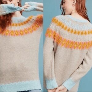 Sleeping on Snow Cordelia Wool Alpaca Blend Fair Isle Tunic Sweater